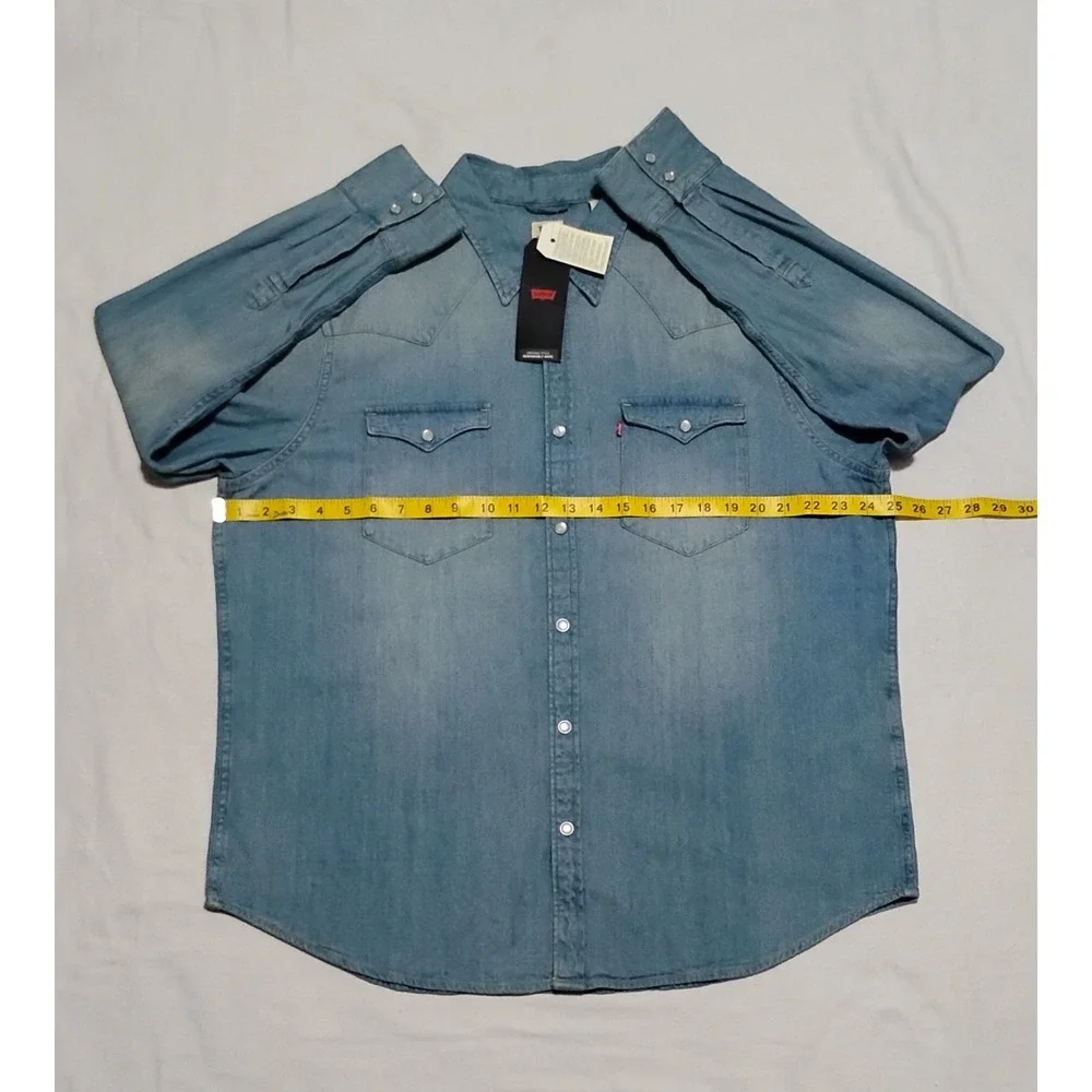 Levi's Barstow Western Shirt XL Denim Pearl Snap Rick Grimes Cosplay NWT